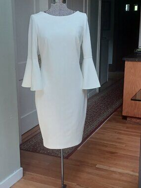 Calvin Klein white dress with Bell Sleeves